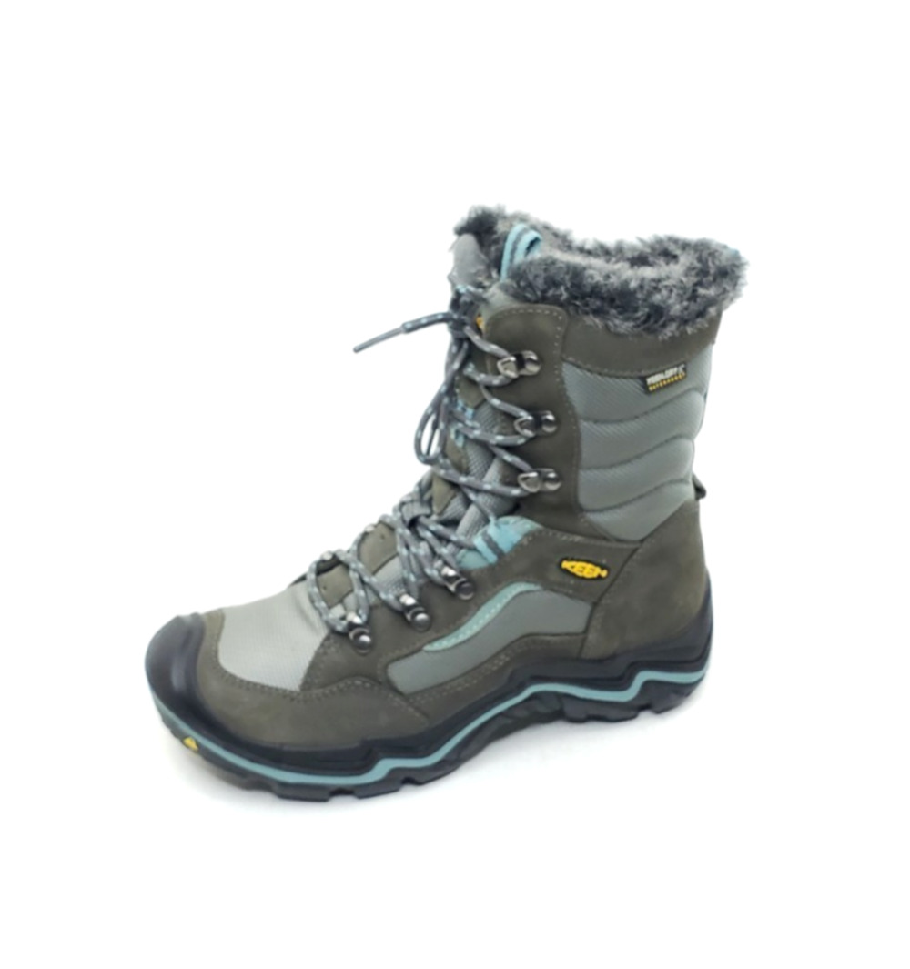 KEEN Durand Polar Womens Waterproof Winter Boots Magnet Mineral Blue Size 7